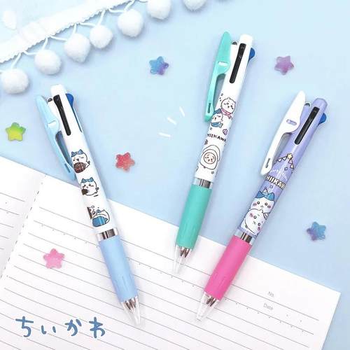 日本三菱chiikawa多功能三色笔