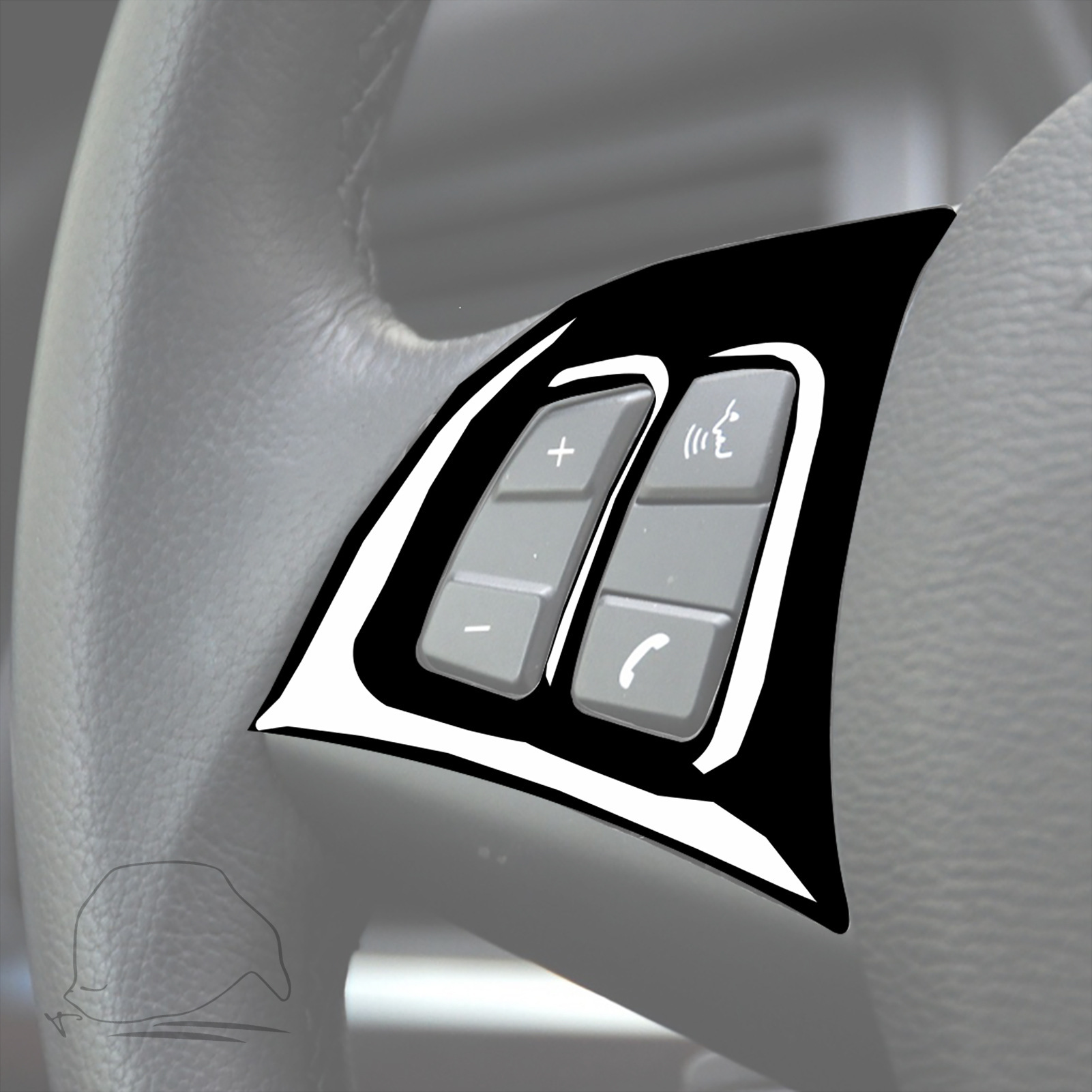 适用于宝马x5 E70方向盘按键钢琴黑亮黑汽车内饰改装装饰贴