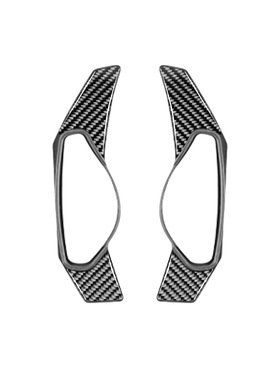 适用于F-PACE捷豹X761 XF X760方向盘拨片碳纤维贴改装汽配2件套