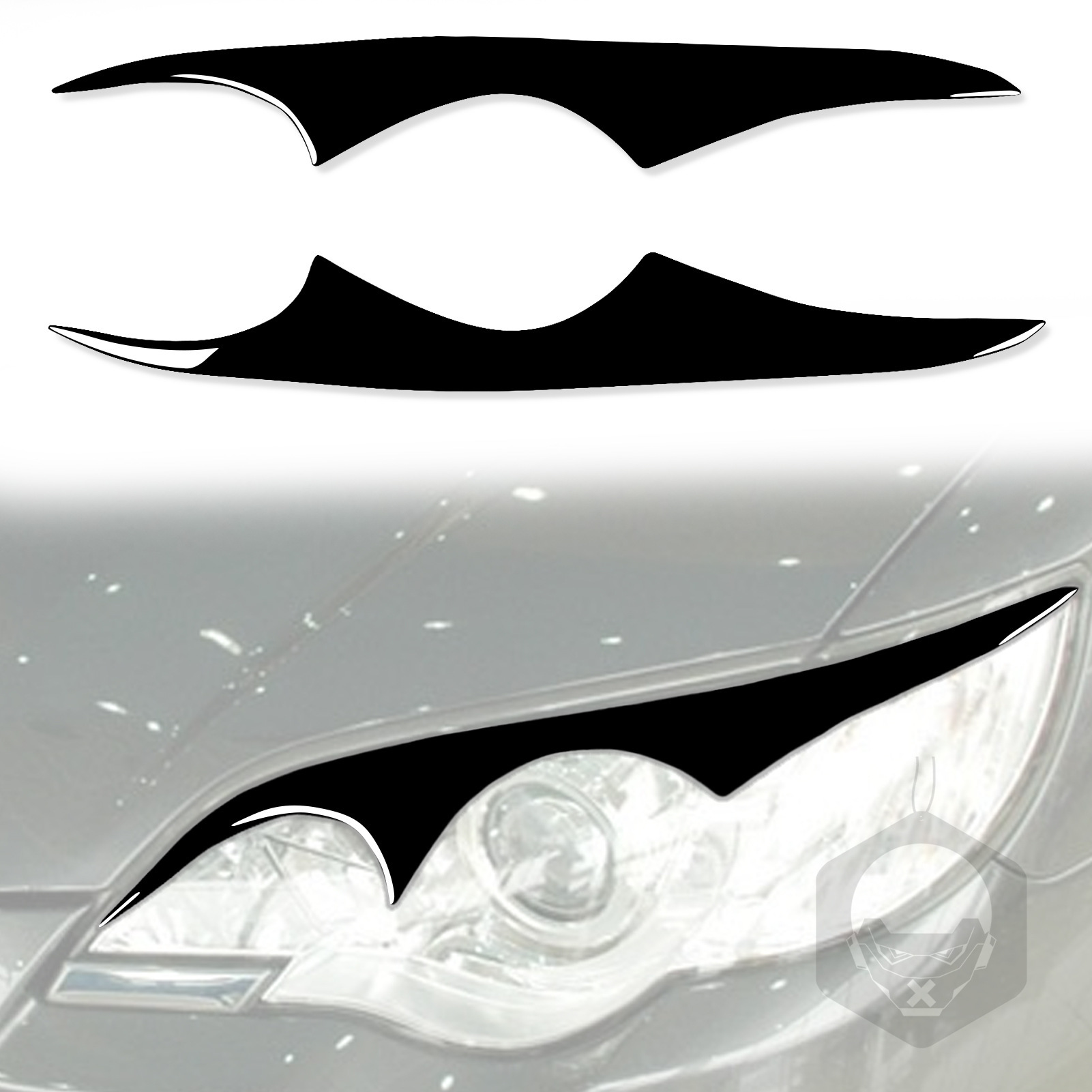 适用于06-08斯巴鲁力狮大眼灯眉钢琴黑汽车改装装饰汽车内饰配件