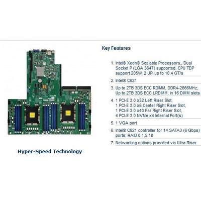 超微X5DPA-TGM+超微 SuperMicor X11DPU-XLL 服务器主板 LGA3647