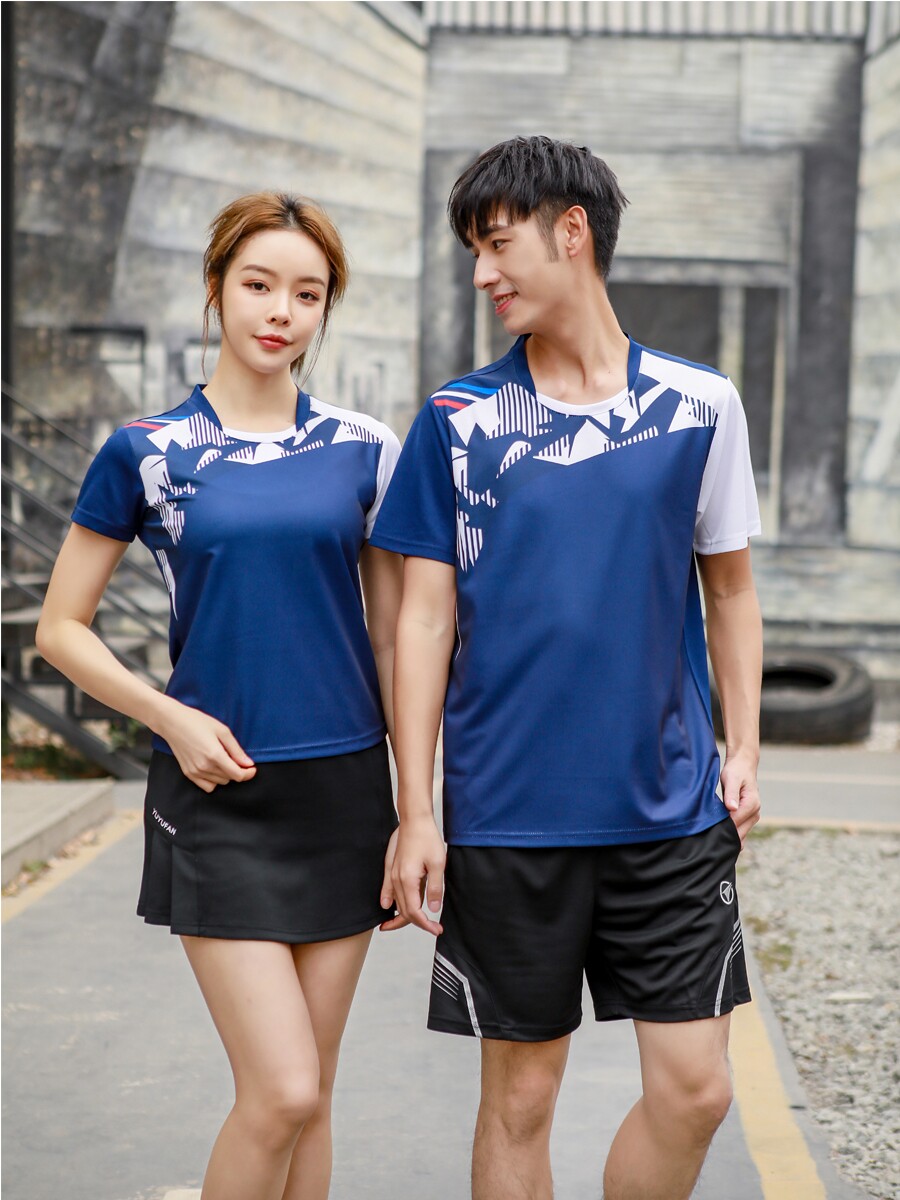 Size Li quiet badminton suit mens and womens new short-sleeved dry breathable volleyball match table tennis