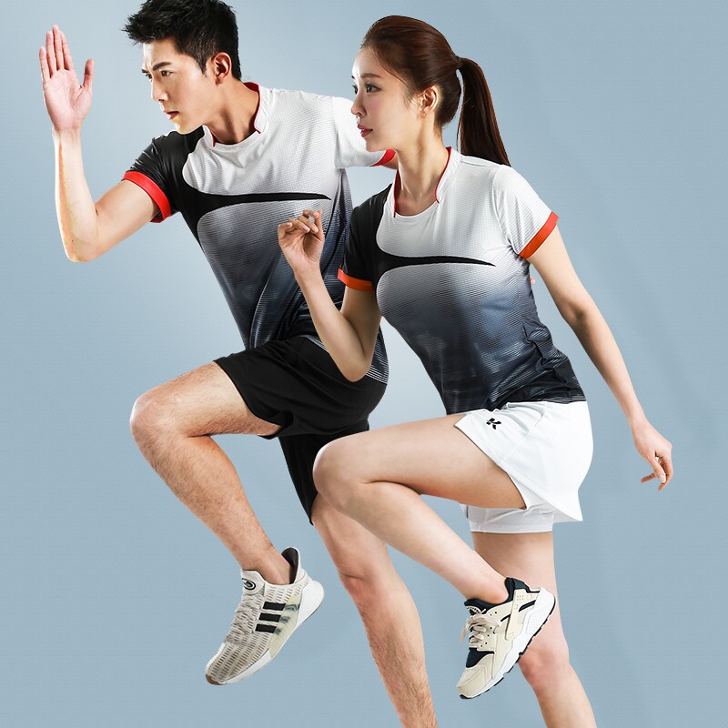 Size Li Quiet Competition 2020 new badminton suit mens and womens short-sleeved set sports team suit fast dry breathable net
