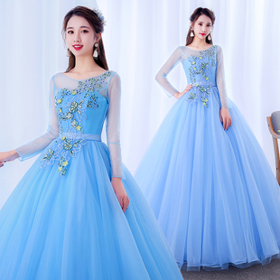 晚礼服蓬蓬裙主持长款演出服声乐艺考学生美声独唱舞台年会礼服女