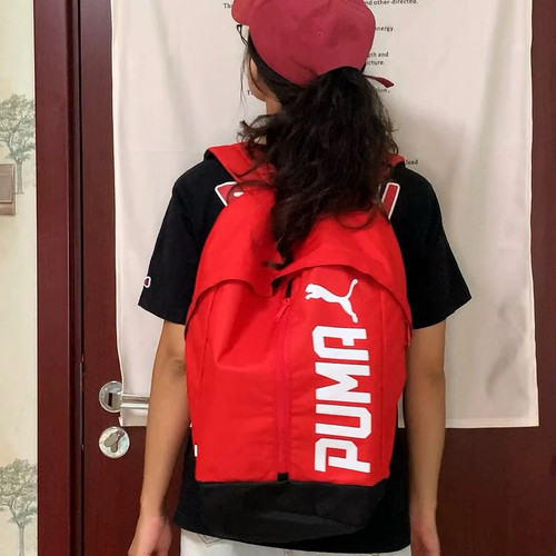 Puma 印花大容量拉链开合学生织物书包双肩包  074417