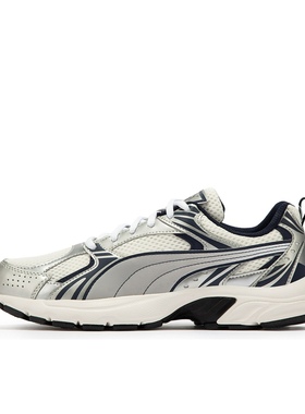 【活动特惠】Puma Milenio 潮流复古轻便透气 跑鞋 米白色/银色