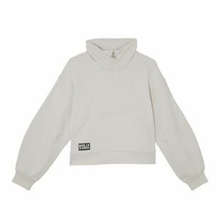 Puma/彪马 黑标系列针织加绒立领落肩半拉链廓形卫衣 女装 631554