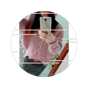 加绒/不加绒 秋冬韩版宽松高领套头毛衣女学生短款粗毛线外套加厚