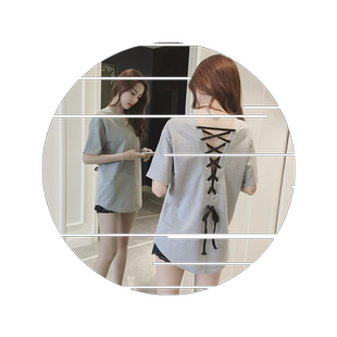 小心机上衣夏季2026韩版体恤开学季学生衣服短袖女绑带露背T恤潮