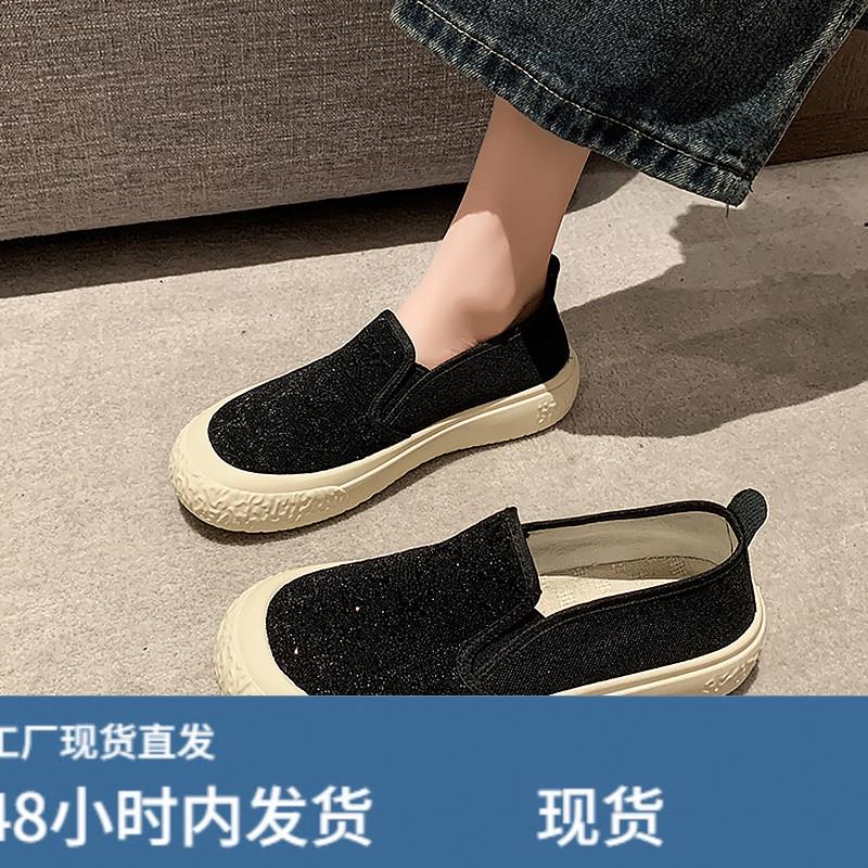 老北京布鞋女款2026新款夏季一脚蹬帆布鞋软底不累脚孕妇懒人单鞋图片