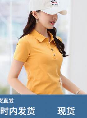 T恤女短袖夏装2026新款有翻领显瘦衬衣领女式体恤休闲polo衫上衣