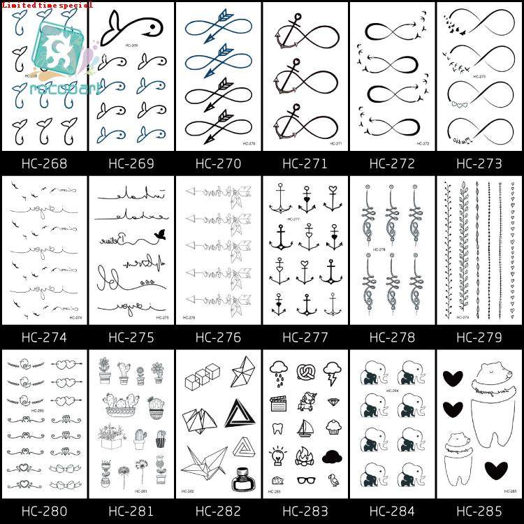 small traditional black classic tattoo sticker wrist arrow