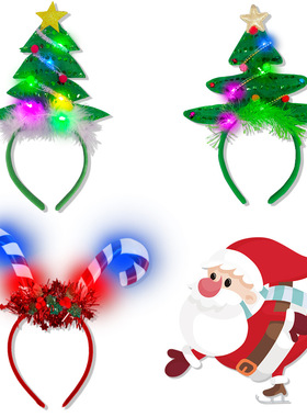 New Christmas headband with luminous band, lamp head headba
