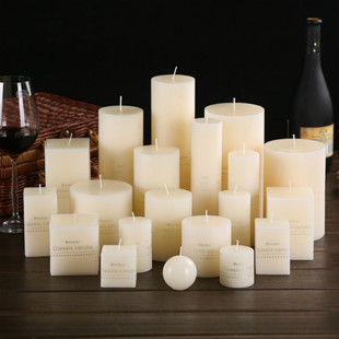 white ivory cylindrical wedding Small candles wholesale