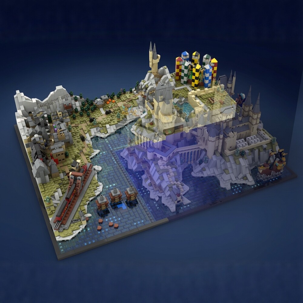 现货小颗粒MOC-203377哈利波特巫师城堡与地面场地扩建包积木模型