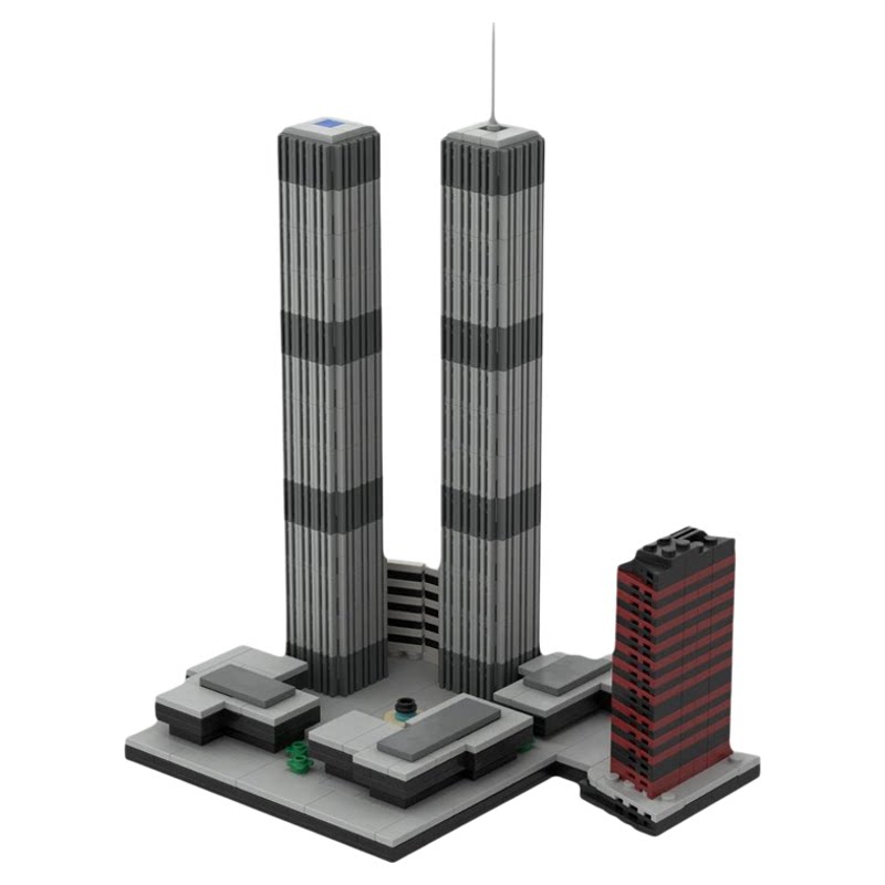 现货小颗粒MOC-157149世界贸易中心建筑街景益智男孩积木模型摆件