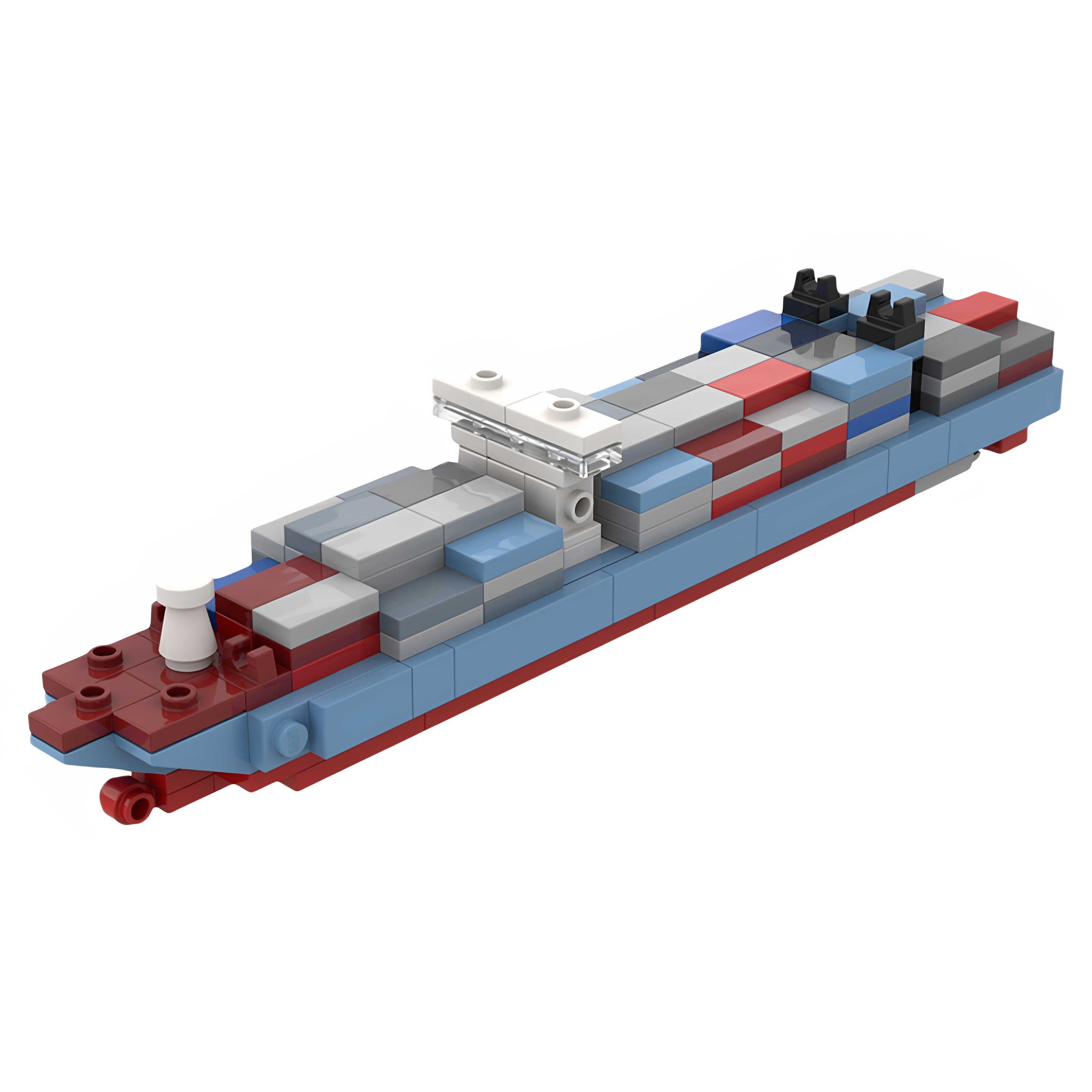 现货小颗粒MOC-106378马士基三重E级集装箱船积木玩具礼物摆件