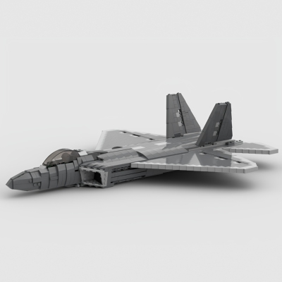 现货小颗粒MOC-84500军事猛禽战斗机F-22积木益智玩具模型摆件