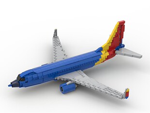 现货小颗粒MOC波音737科技西南心脏飞机航空积木益智玩具模型摆件