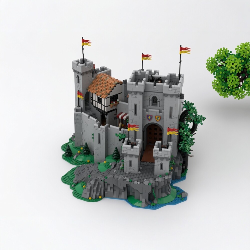 现货小颗粒MOC-183513中世纪城堡前塔积木益智玩具模型礼物摆件