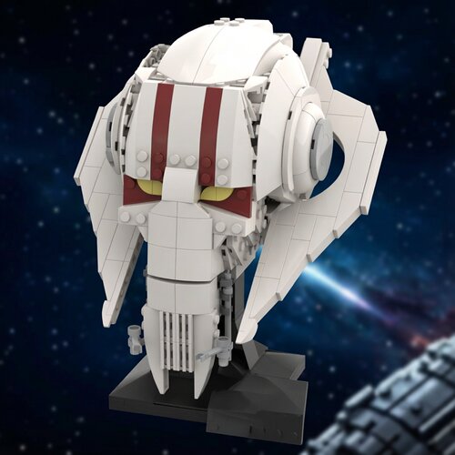 现货小颗粒MOC-80751星球大战头盔面具格里弗斯将军积木玩具模型