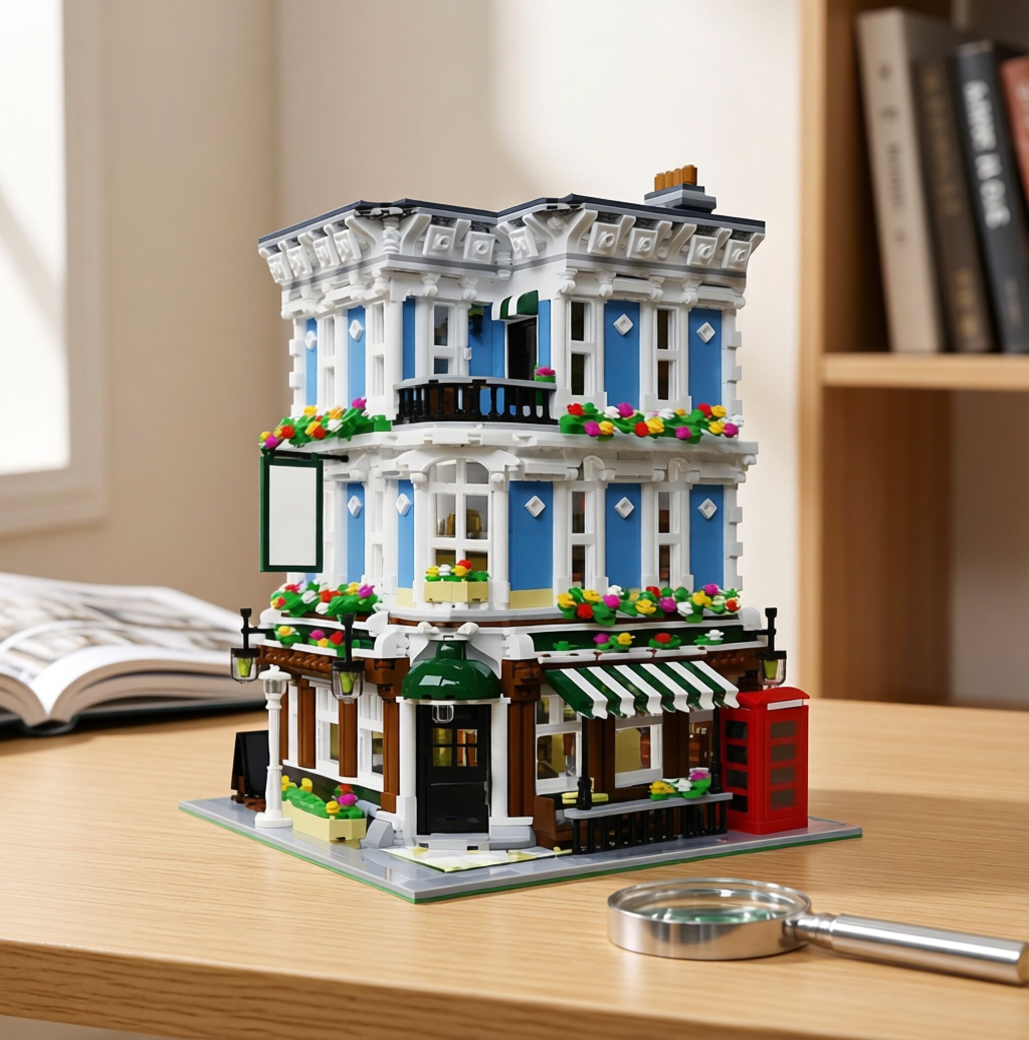 现货小颗粒MOC-28774街景建筑系列布里克托利亚女王酒吧积木模型