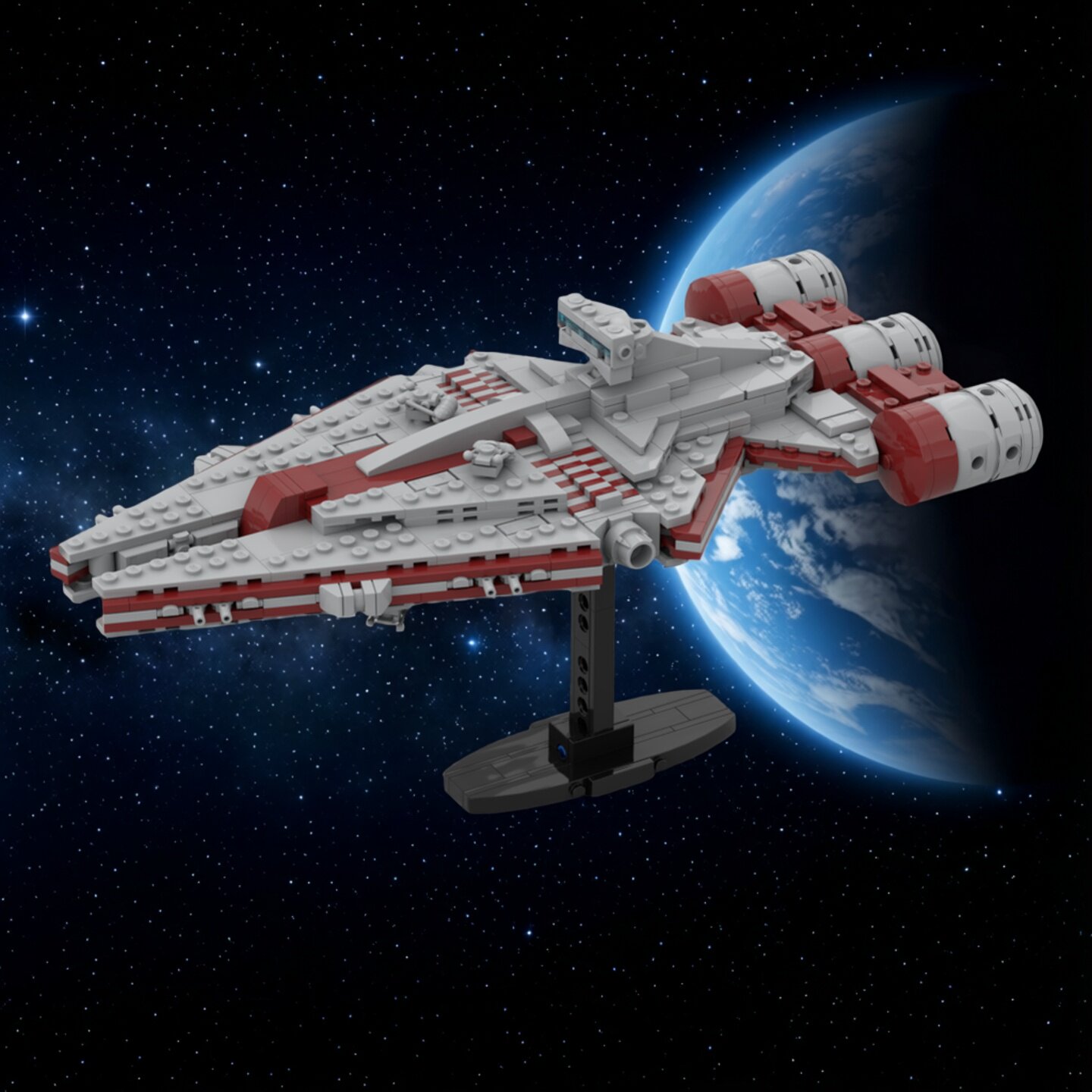 现货小颗粒MOC-225917共和国阿奎滕斯级轻巡洋舰积木玩具模型摆件