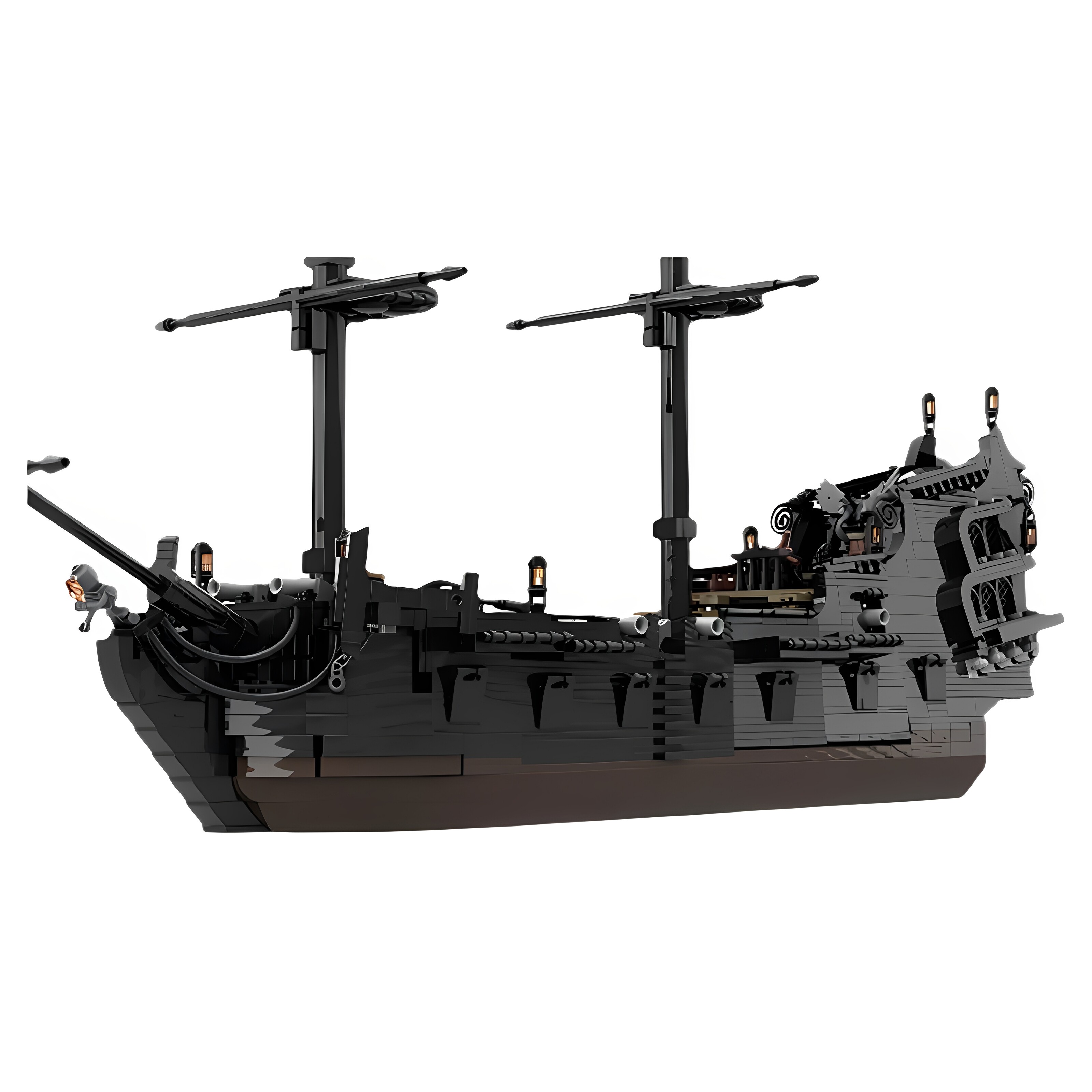 现货小颗粒MOC-80551海盗船大型舰艇积木益智玩具模型礼物摆件