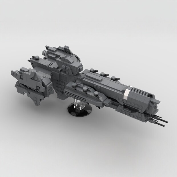 现货小颗粒MOC-55324重型护卫舰Halo Midi比例积木益智模型摆件