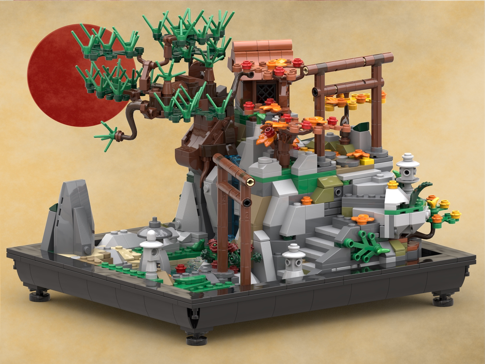 现货小颗粒MOC-16896拼装盆栽积木盆景树益智延时玩具建筑模型