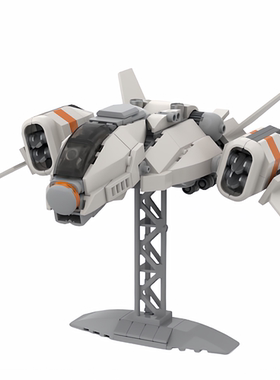 现货小颗粒MOC-136362拼装积木十字军飞机益智太空货船玩具模型