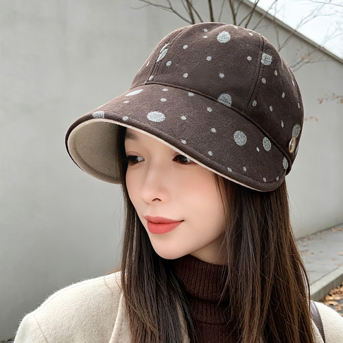 渔夫帽女秋冬大帽檐棒球帽保暖