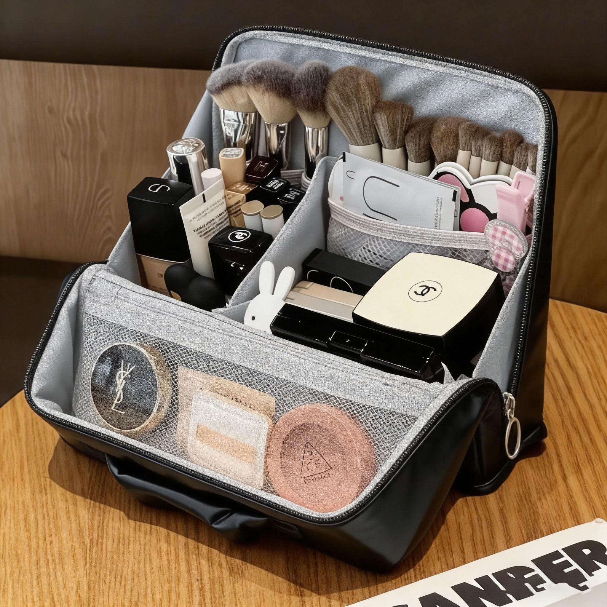 站立式化妆包女大容量分区化妆品收纳包旅行洗漱包外出便携化妆袋