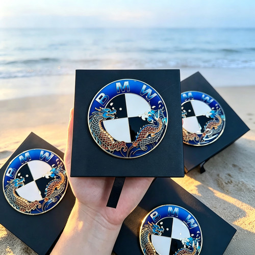 海浪龙纹珐琅彩宝马车标前标7系5系3系1系X1X3X5X6引擎盖车标改装