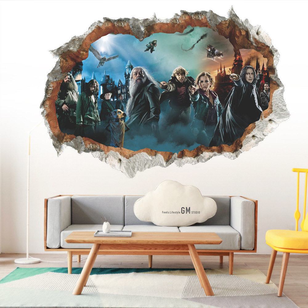 墙贴 创意卧室客厅沙发背景布置pvc墙贴 破墙人物飞天龙墙贴,家居饰品,软装墙贴,淘宝优惠券,粉丝福利购,淘宝优惠卷