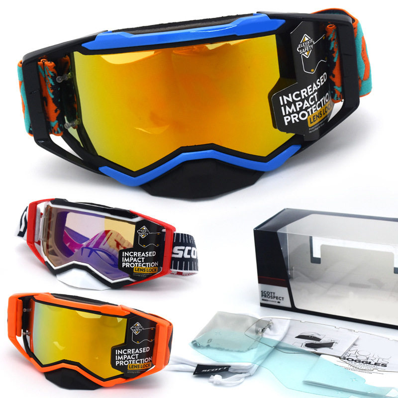 现货跨境摩托车风镜山地车越野骑行防护眼镜竞速头盔护目镜套装