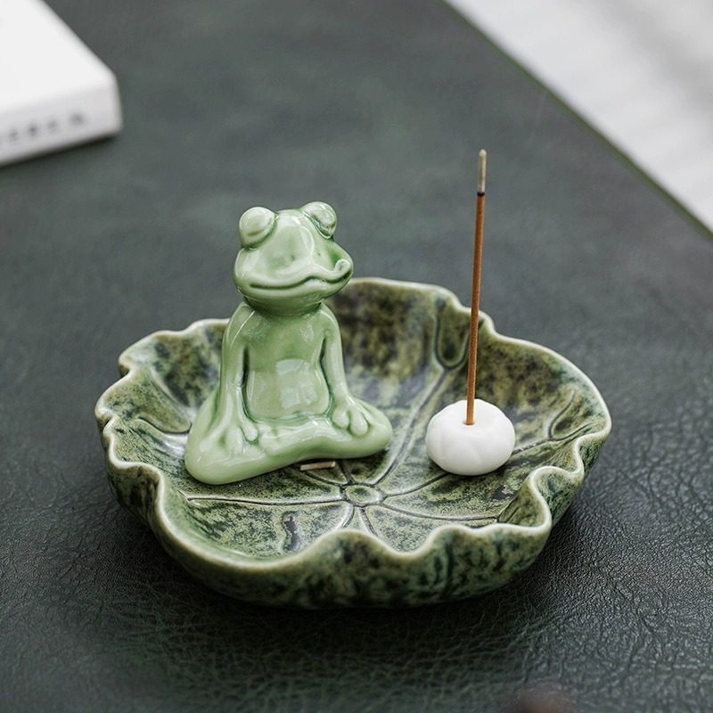青蛙线香炉茶道陶瓷香插香托创意居家室内卧香家用净化空气香薰炉,家居饰品,香托/香盘/香座/香插,淘宝优惠券,粉丝福利购,淘宝优惠卷