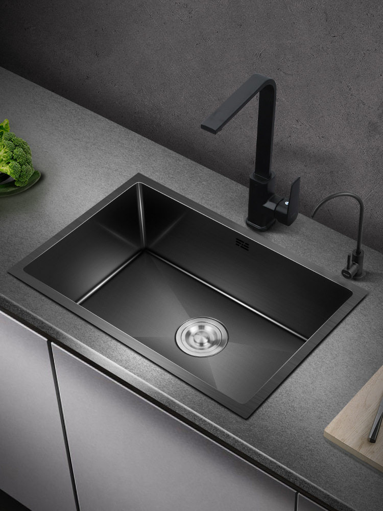 纳米304不锈钢水槽洗菜盆大单槽台下盆厨房水池嵌入式洗碗槽