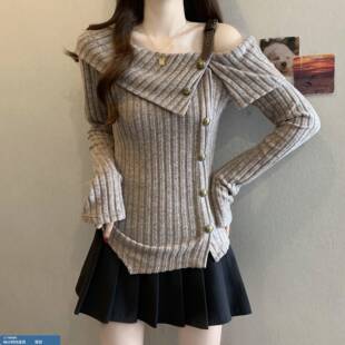 2026新款春款大码女装胖MM设计感落肩小众别致显瘦百搭上衣