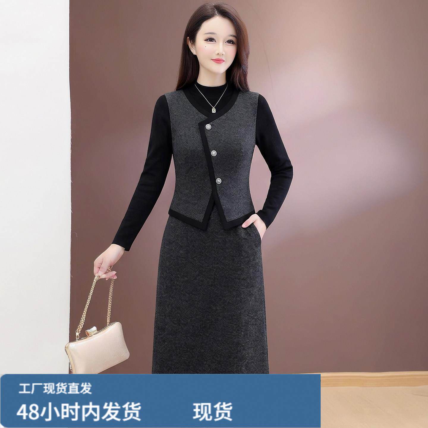 连衣裙2026新款女春秋十三行今年流行爆款妈妈档洋气轻奢
