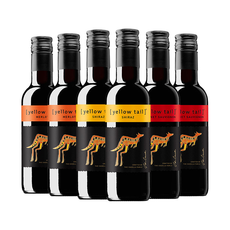 黄尾袋鼠 澳洲进口葡萄酒红酒西拉梅洛加本力187ml*6瓶【小瓶装】