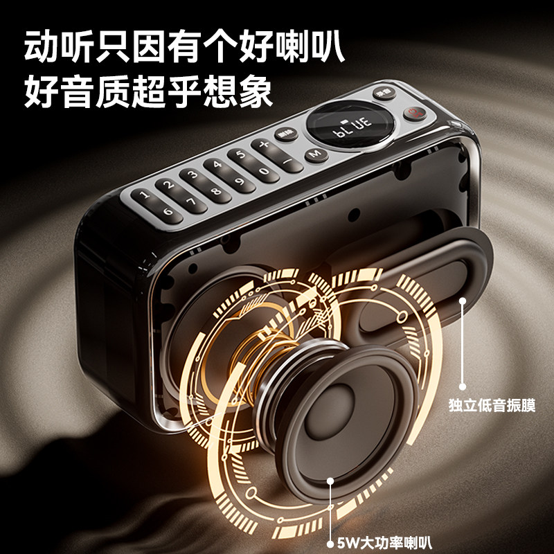 山水F35无线蓝牙插卡音箱便携式FM收音机老人晨练户外听书唱戏机