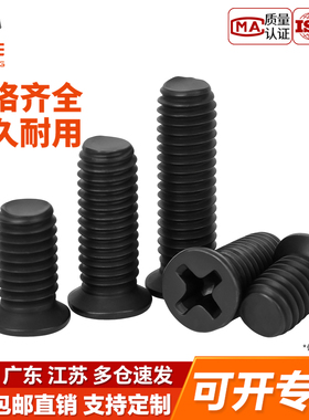 黑色304不锈钢小沉头螺丝镀黑锌小头径螺钉十字小平头M2M2.5M3M4
