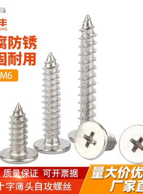 304不锈钢扁平头自攻螺丝钉CA超薄头十字自攻丝自攻钉M2M3M4M5M6