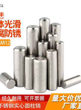 304不锈钢圆柱销销轴定位销固定销实心销钉国标M2M3M5M6M8M10M12