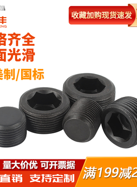 内六角堵头螺塞油塞丝堵外丝英制美制止付螺丝NPT1/2M6M8M10M-M30