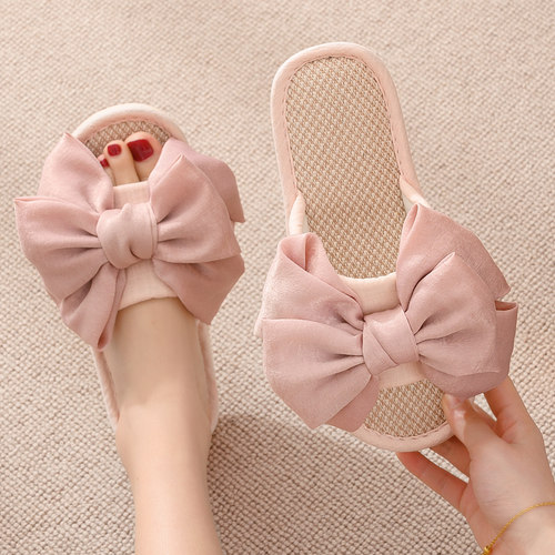 春夏蝴蝶结四季通用防滑软底拖鞋