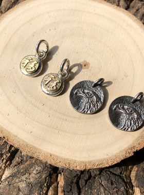 台湾手作老鹰银牌项链吊坠