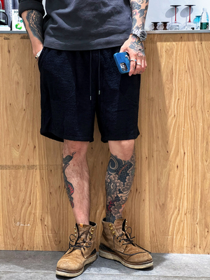 高级质感毛巾棉复古休闲短裤