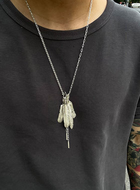 双形态熔岩扣环二尾尾缀银项链